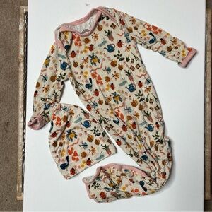 Emerson and Friends Bamboo Baby Sleeper and Hat Set